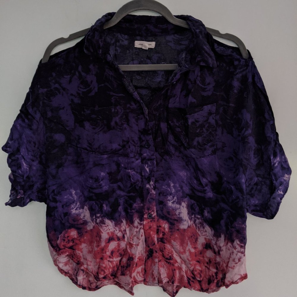 Urban Outfitters Shoulder Cut Button Up Blouse  UO